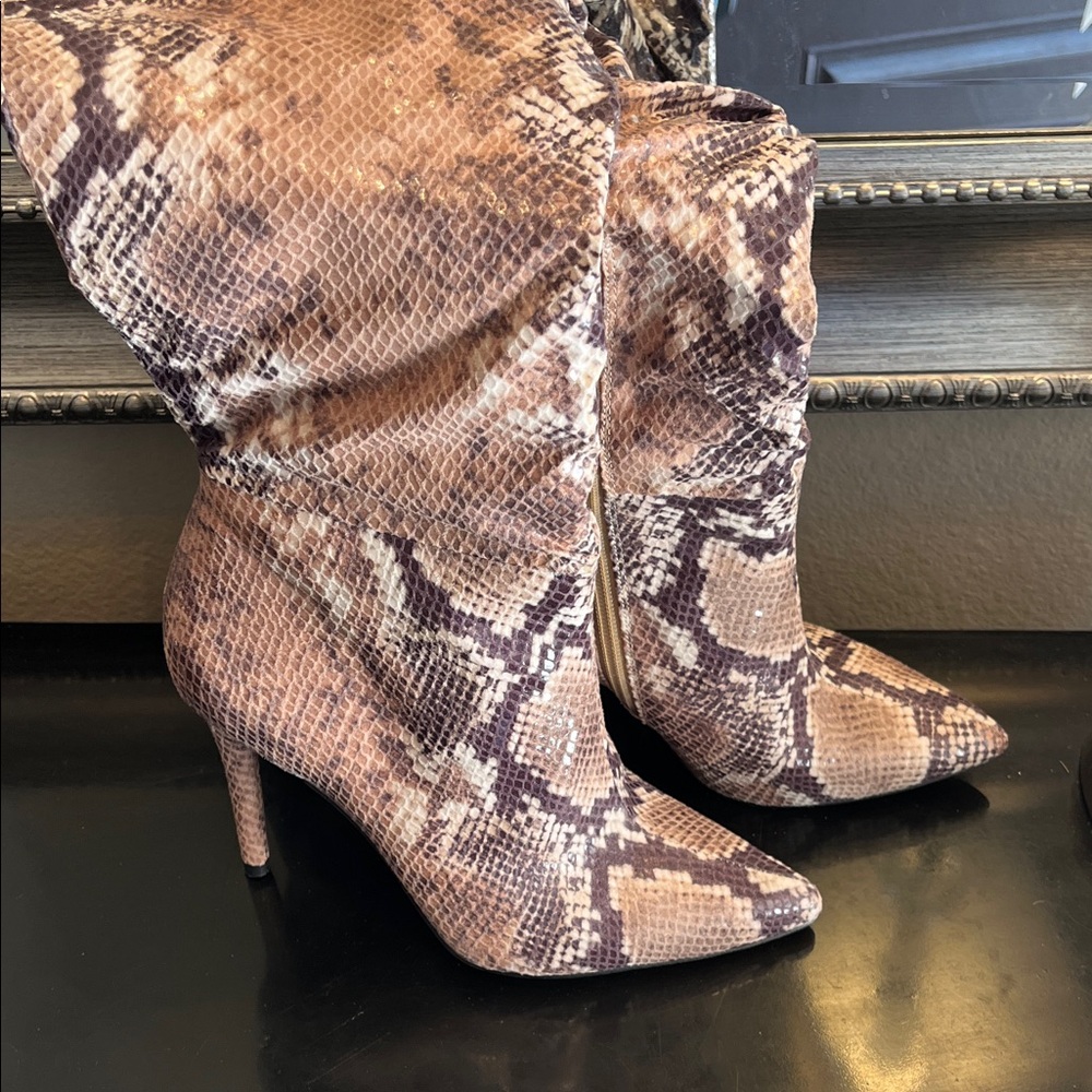Jessica Simpson Snakeskin Pattern Knee-High Boots